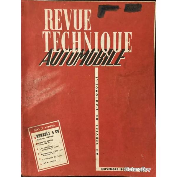 Revue Technique Automobile numro 187 de 1961: RENAULT 4 CV.