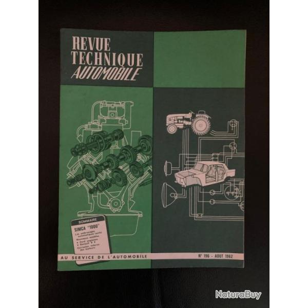 Revue Technique Automobile numro 196 de 1962 SIMCA 1000.