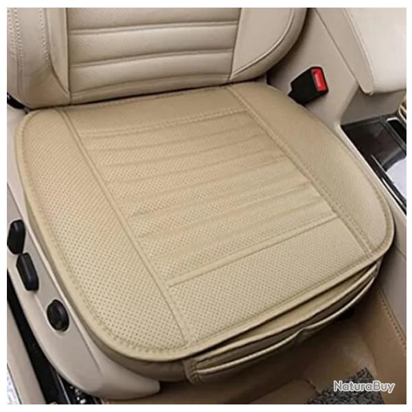 Coussin de Si�ge Voiture - Housse en Cuir PU - Confort et �l�gance - Beige