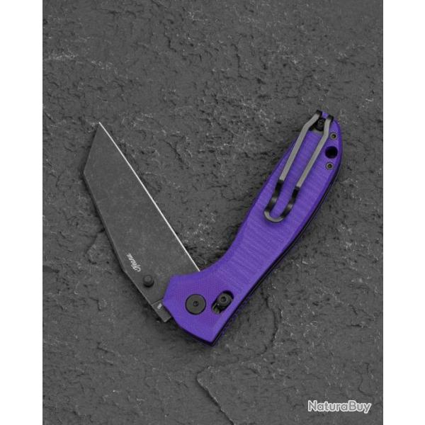 Couteau Bestech Liger Purple Lame Acier D2 Blackwash Manche G10 IKBS Crossbar Lock BTKG61E