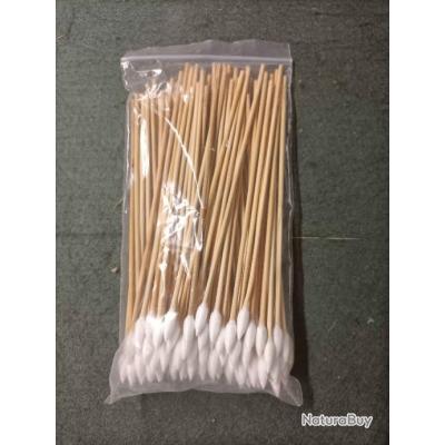 Lot 100 Bâtonnets Pour Nettoyage D‘armes Avec Bout Pointu En Coton 137475