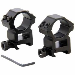 Paire de colliers de montage en alliage d'aluminium haut rail 21mm picatinny et diam&egrave;tre 30mm