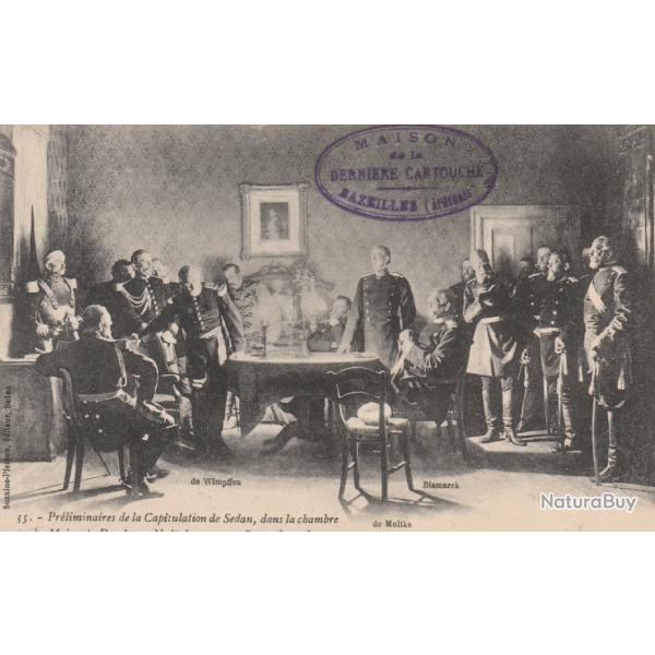 CPA -Preliminaires de la Capitulation de Sedan,dans la chambre du maire de doncbery nuit  N�144