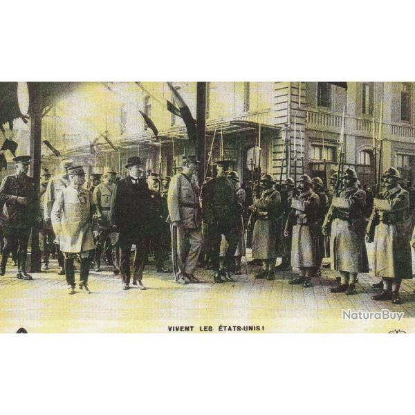 CPA - Vivent les Etats Unis. Arriv�e du G�n�ral PERSHING passe en Revus la Garde d'HonneurN�513