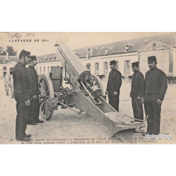 CPA -ARTILLERIE LOURDE DE CAMPAGNE - MAN�UVRE DU CANON N�742