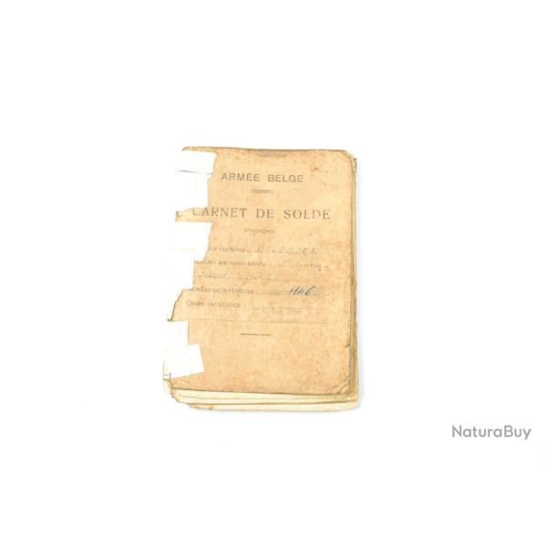 Ancien livret militaire / carnet de solde Arm�e Belge Belgique, ann�es 1950.
