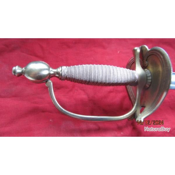 Ep�e officier 1780 1800 ancien r�gime consulat  r�volution empire lame patin�e reste dorure