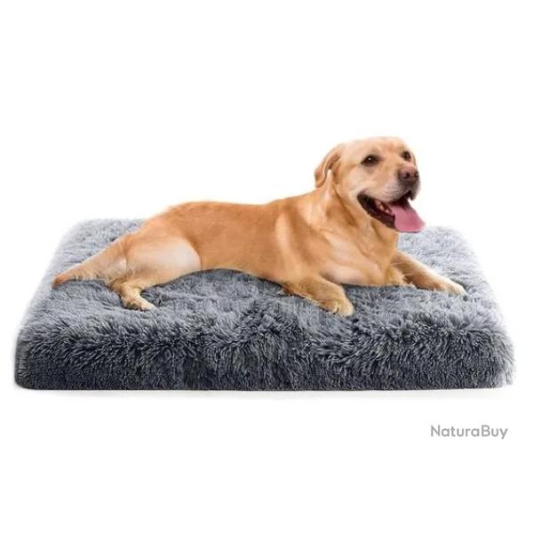 Coussin D�houssable Chien Gris Fonc� Mousse � M�moire Lavable 100x60x10 cm