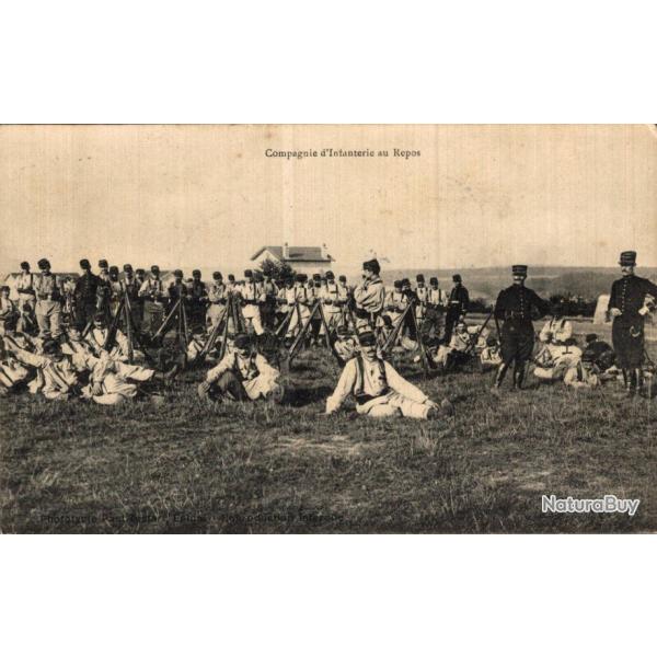 CPA - Compagnie d'infanterie au repos -N�848