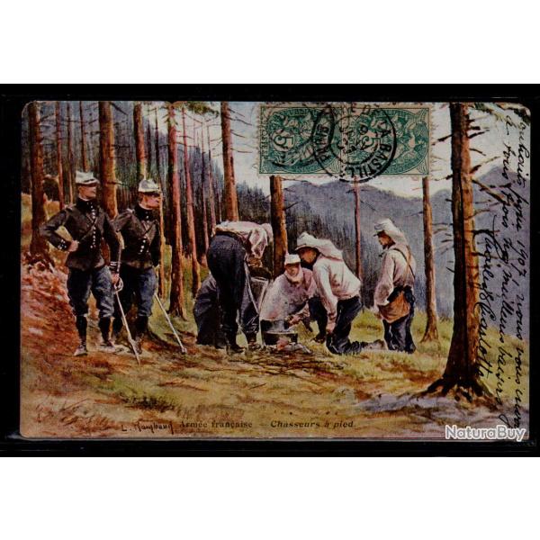 CPA - Arm�e Fran�aise Illustrateur Chasseur a pied -N�0021