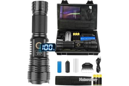 Lampe Torche LED Ultra Puissante, Lampe de Poche Rechargeable avec