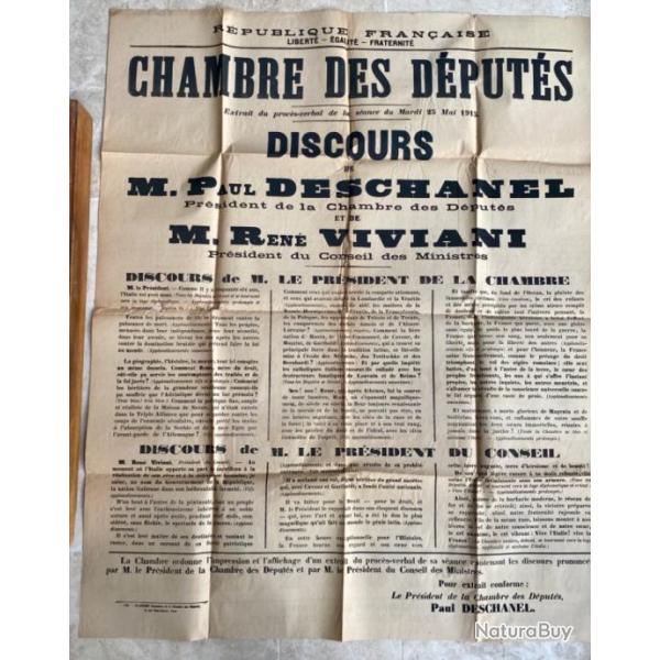 Rare et tr�s grande affiche dat�e du 25 mai 1915