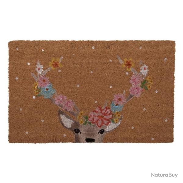 PAILLASSON T�TE DE CERF FLEURI