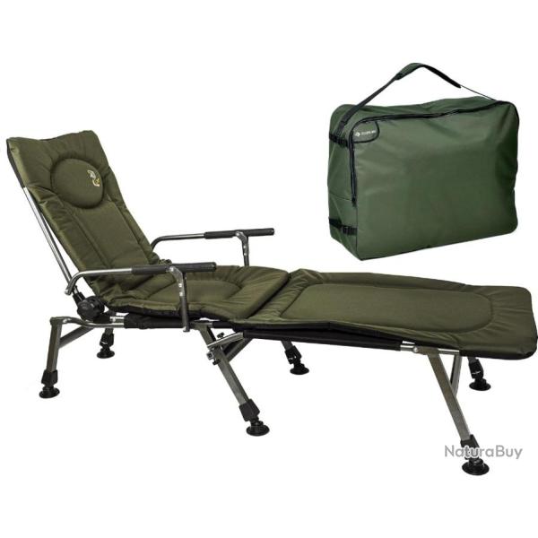 Chaise de p�che Carpe Chaise avec repose-pieds et housse de protection pour chaise de p�che