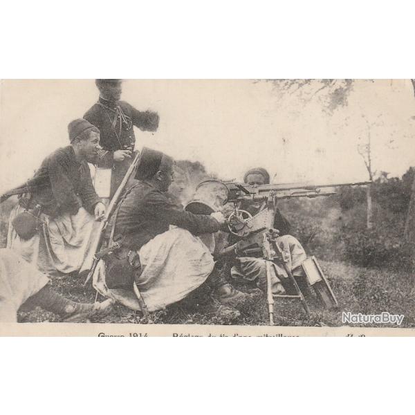 CPA GUERRE1914 REGLAGE DE TIR DUNE MITRAILLEUSE-N�027