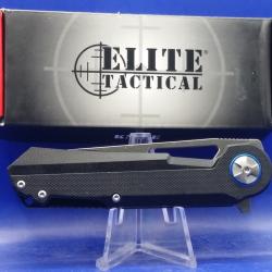 Couteau Elite Tactical Tanto Reverse Lame Acier D2 Manche G10 Linerlock IKBS Clip ETFDR004BBL