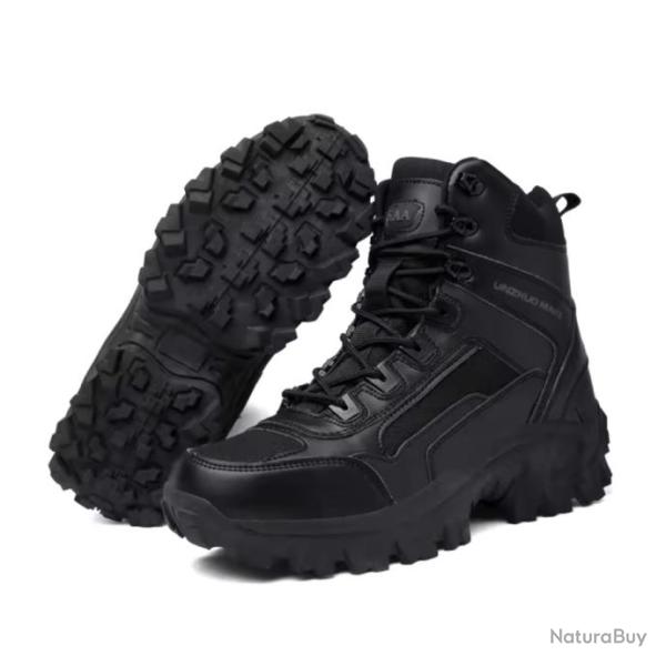 Bottes de randonn�e NOIRE homme hiver - Chasse - Trekking marche anti-chocs - Camping plein air