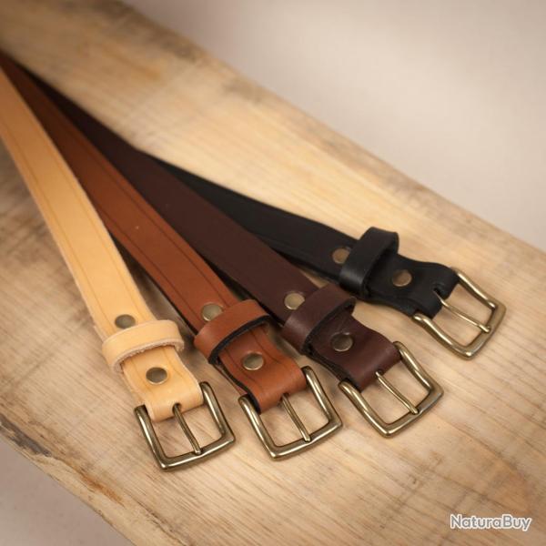 Ceinture avec boucle lyre 25 mm pour femme Brun