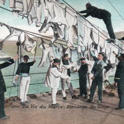 Carte Postale Ancienne La Vie du Marin Etendage du linge - N&deg;7646
