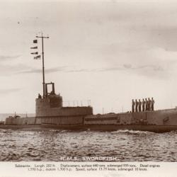 Carte Postale Ancienne H.M.S. SWORD FISH. S CLASS Comm. 28/11/1932 GROUP - N&deg;7646