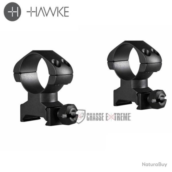Colliers de Montage HAWKE Acier Pr�cision Weaver 1" � �crou Haut