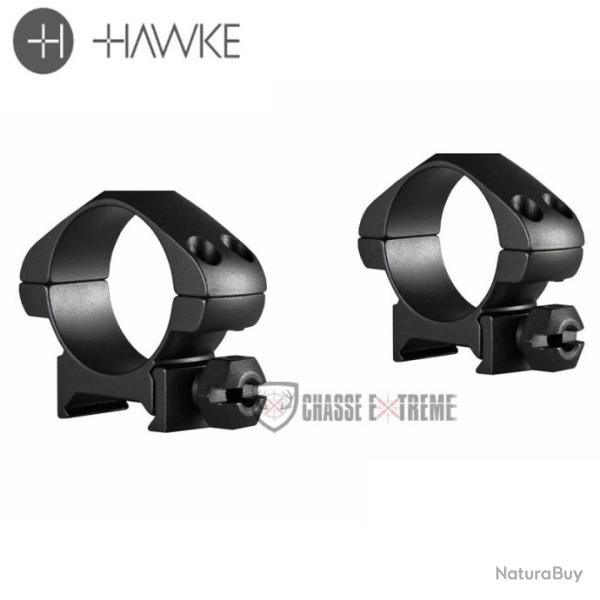 Colliers de Montage HAWKE Acier Pr�cision Weaver 30mm � �crou Bas