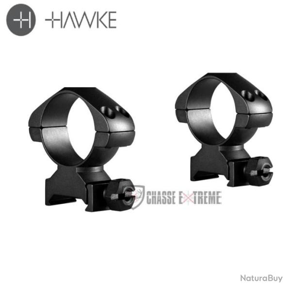 Colliers de Montage HAWKE Acier Pr�cision Weaver 30mm � �crou Haut