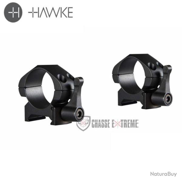 Colliers de Montage HAWKE Acier Pr�cision Weaver 1" � Levier Bas