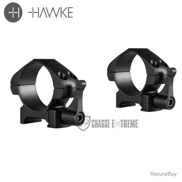 Colliers de Montage HAWKE Acier Pr�cision Weaver 30mm � Levier Bas