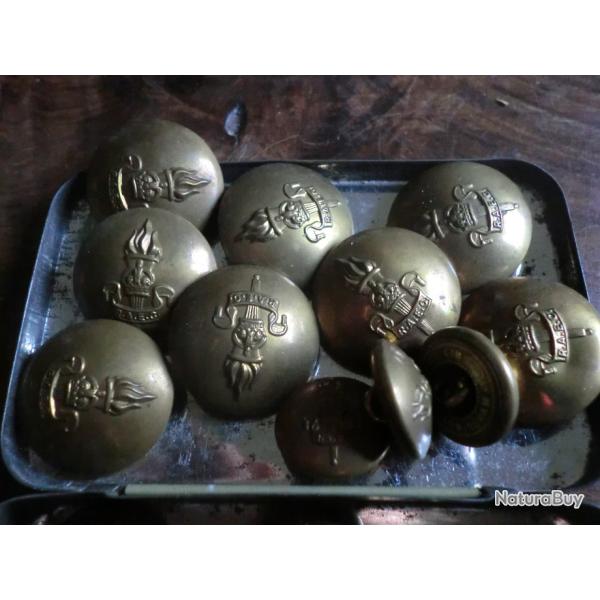 lots boutons d' uniformes x 11  du corps d �ducation  de l arm�e royale