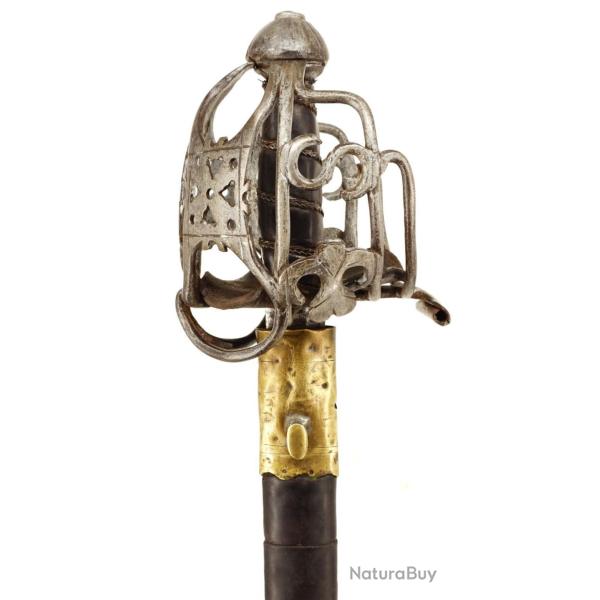 FORTE EPEE DE CAVALERIE BROADSWORD DE LA GENDARMERIE COSSAISES DU ROI VERS 1730 - FRANCE ANCIENNE M