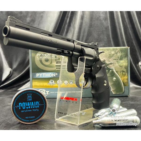 Pack pr�t � tirer "REVOLVER COLT PYTHON" - 6'' - CO2 - CAL 4.5 MM (Plombs et billes acier)