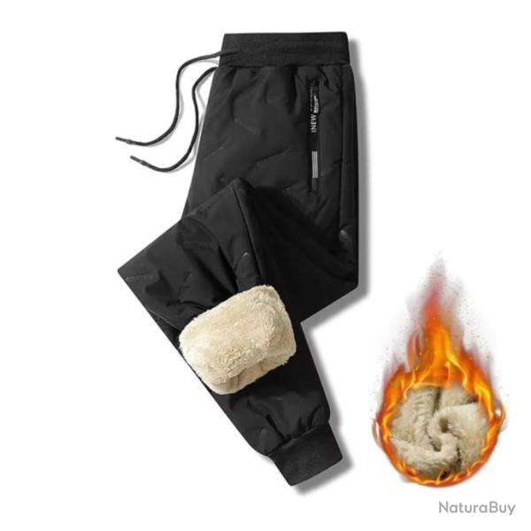 Pantalon thermique d�contract� pour chasse r�sistant au froid, coupe-vent, imperm�able, chaud NOIR