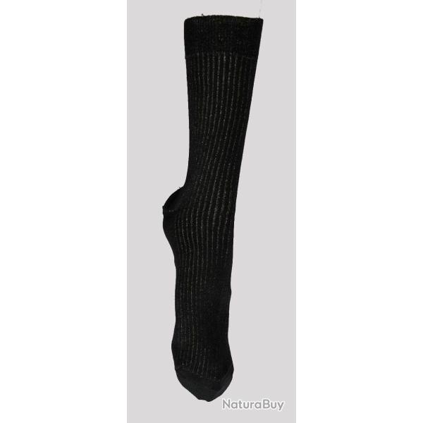 Chaussettes ville non comprimantes fil argent et coton noir 40/42