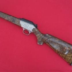CARCASSE R93 "Exclusive "+ culasse ensemble grav&eacute;es main motifs Edelweiss, bois exceptionnel