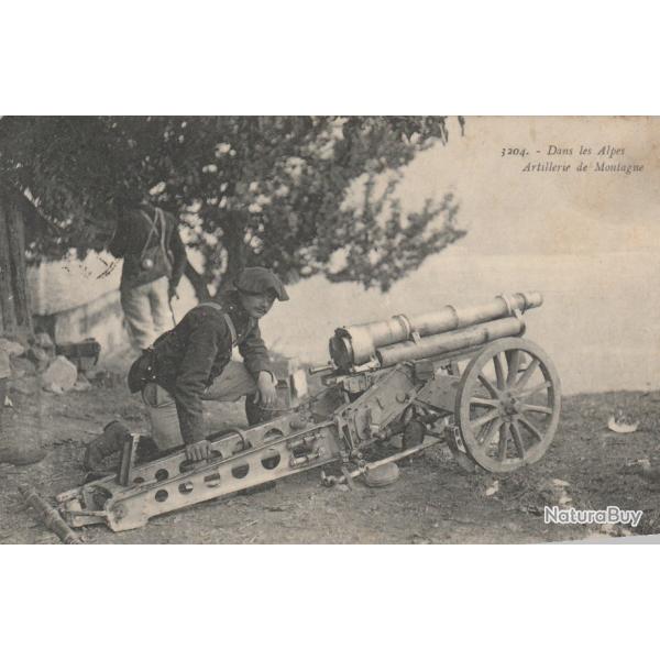 CPA -Dans les Alpes - Artillerie de Montagne - Chasseur Alpin N�019
