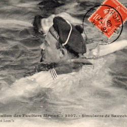 Carte Postale Ancienne - Exercice de Natation des Fusiliers Marins -N&deg;7515