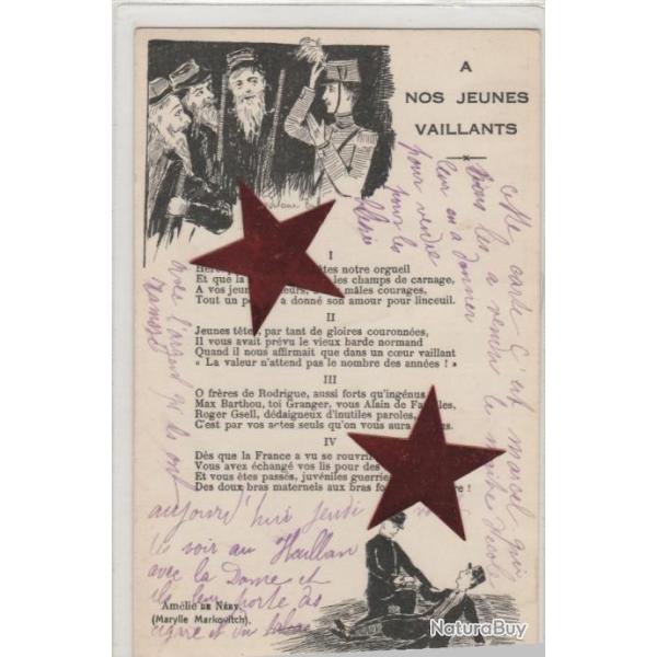 CPA -Patriotisme A nos Jeunes Vaillants Po�sie de Am�lie de N�ry Markovitch- N�025