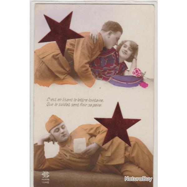 CPA - Patriorisme En lisant lettre lointaine soldat sent finir peine- N�526