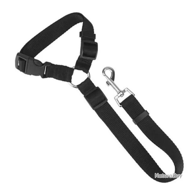 Ceinture de S�curit� pour Animaux Ajustable en Nylon R�sistant Noir Id�ale pour Chien Chat