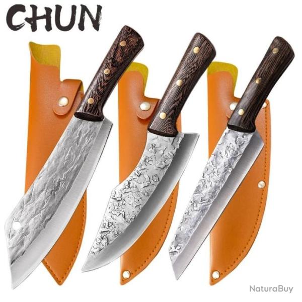 Couteau � d�sosser forg� de qualit� sup�rieure -* 3 PCS set+ HOUSSE -*