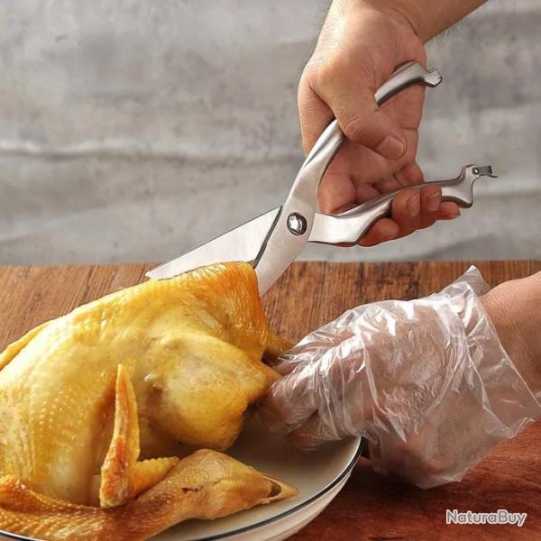Ciseaux Coupe-volaille en Acier inoxydable 4Cr13, LIVRAISON GRATUITE !!!