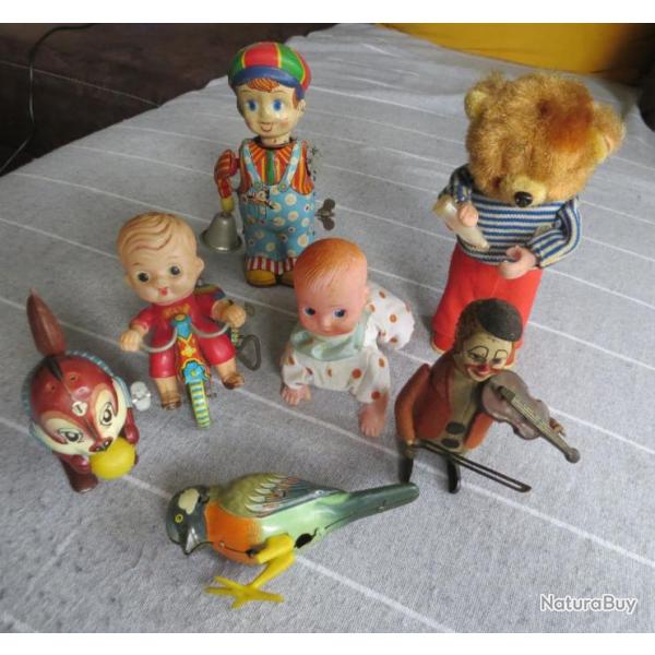 Lot de jouets mcaniques vintage