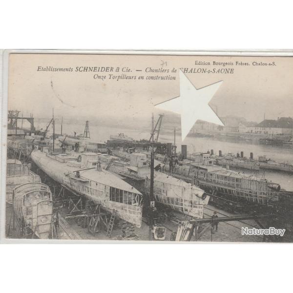 CPA - CHALON-SUR-SAONE : Les �ts SCHNEIDER - Torpilleurs en Construction N�154