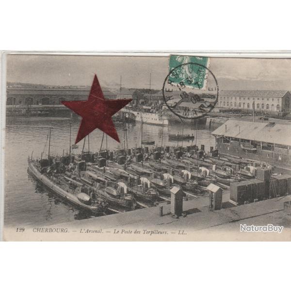 CPA -Manche CHERBOURG Marine ARSENAL Le Poste des torpilleurs N�155