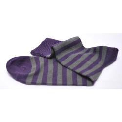 Offre d&egrave;s 2 paires de chaussettes ray&eacute;es coton d'Egypte Femme vert 34/36