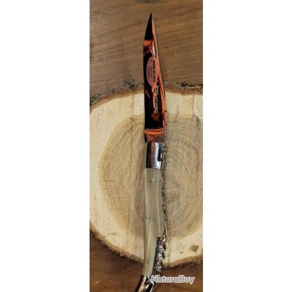 Couteau LAGUIOLE 2 pi�ces en pointe de corne Fabrication Fran�aise