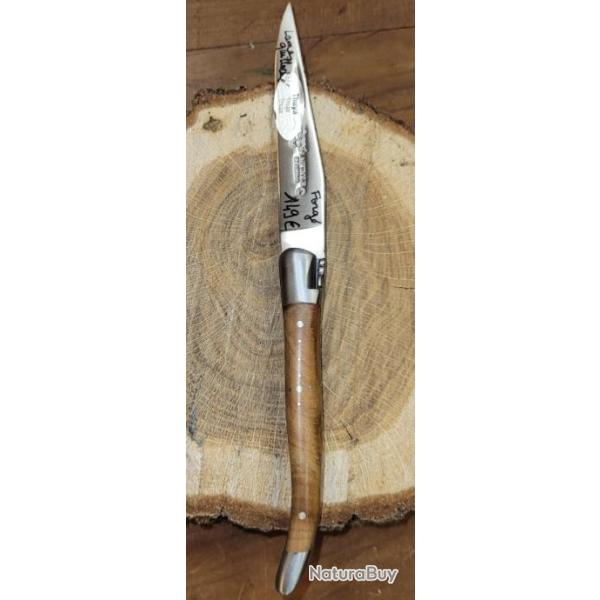 Couteau LAGUIOLE manche bois de Thuya Fabrication Fran�aise