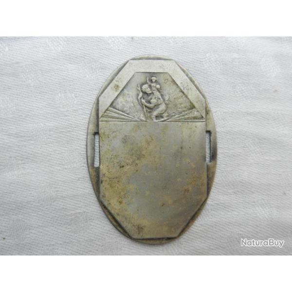 ancienne plaque de v�lo vierge Saint Christophe