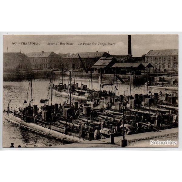 CPA - CHERBOURG - L'Arsenal Maritime  - Le Poste des Torpilleurs N�1227